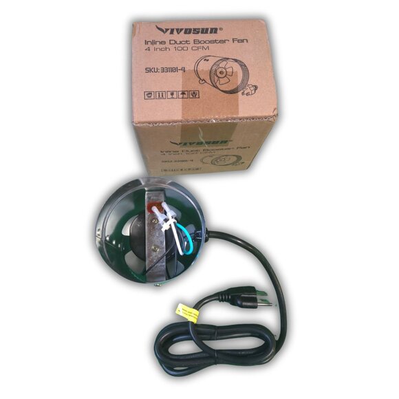 VIVOSUN 4 Inch Inline Duct Fan 100 CFM, HVAC Exhaust Ventilation Fan with Low No - Picture 5 of 5